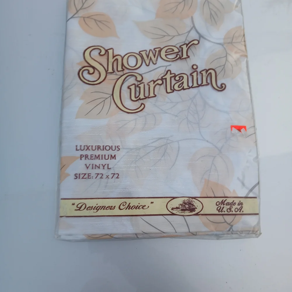 Leaf Pattern Shower Curtain - Cream and Brown
